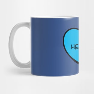Pronoun He/Him Conversation Heart in Blue Mug